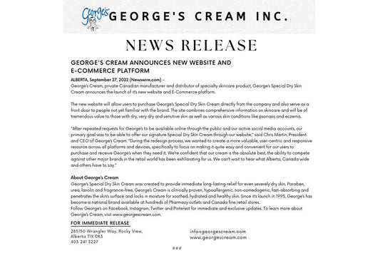 George’s Cream Announces New Website And E-Commerce Platform